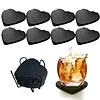 Square Slate Drink Coasters Set with Anti-Scratch Bottom for Home Office Kitchen