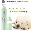 Electric Pet Nail Grinder Painless LED Light 2-Speed (Green)