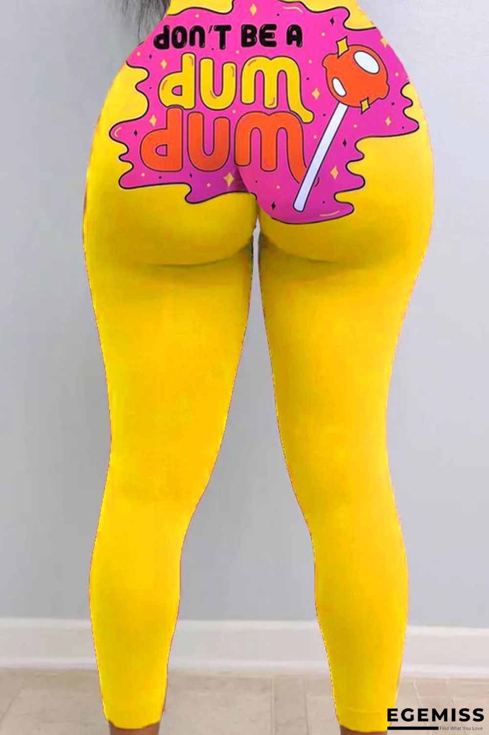 Yellow Sexy Print Skinny Bottoms | EGEMISS