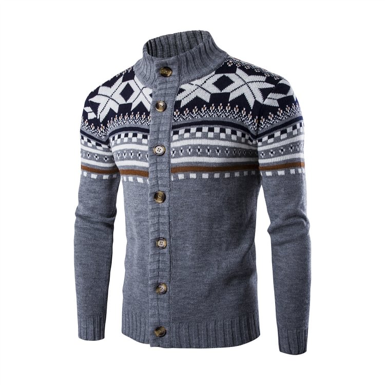 MEN'S CHRISTMAS SINGLE-BREASTED KNIT CARDIGAN SWEATER