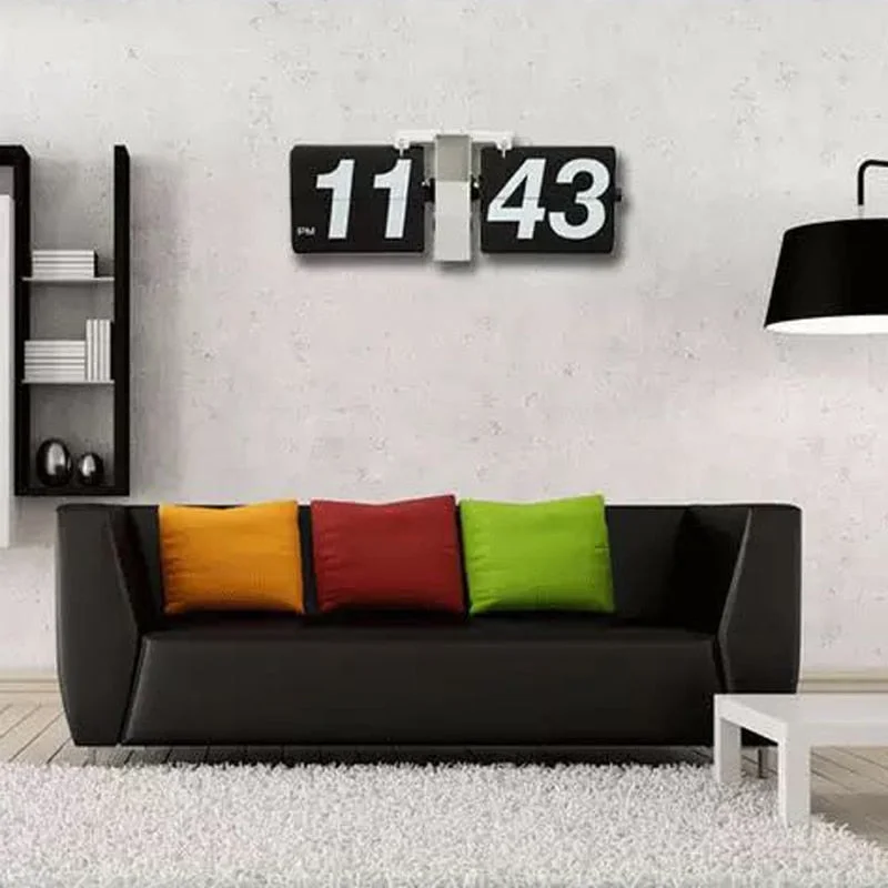 European Retro Flip Table Clock Stainless Steel Mechanical Automatic Flip Clock Home Decor Creative Flip Down Page Desk Clocks