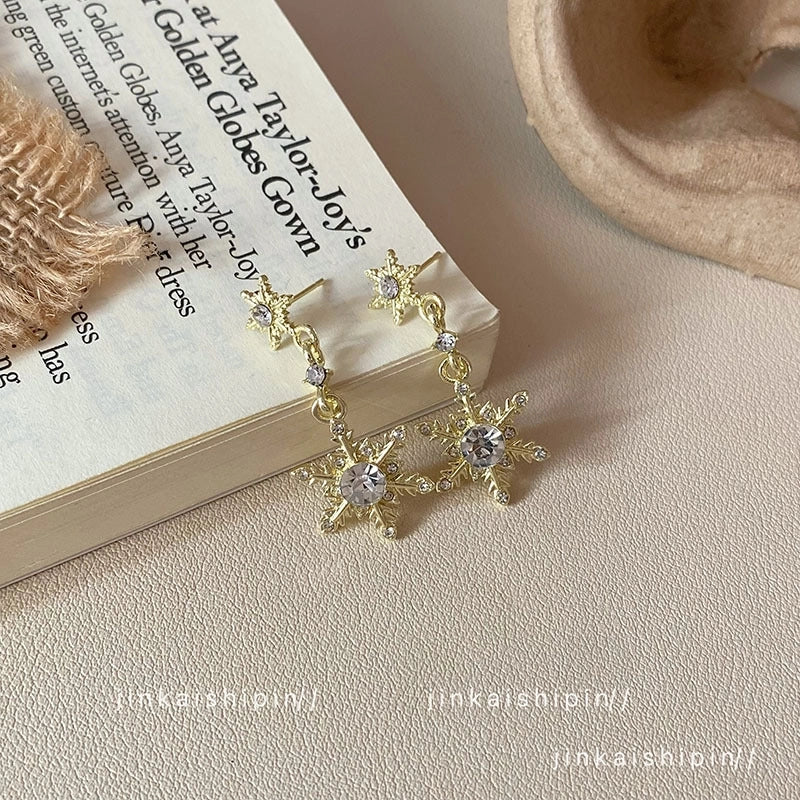 1 Pair Christmas Cute Christmas Tree Santa Claus Snowflake Copper Drop Earrings