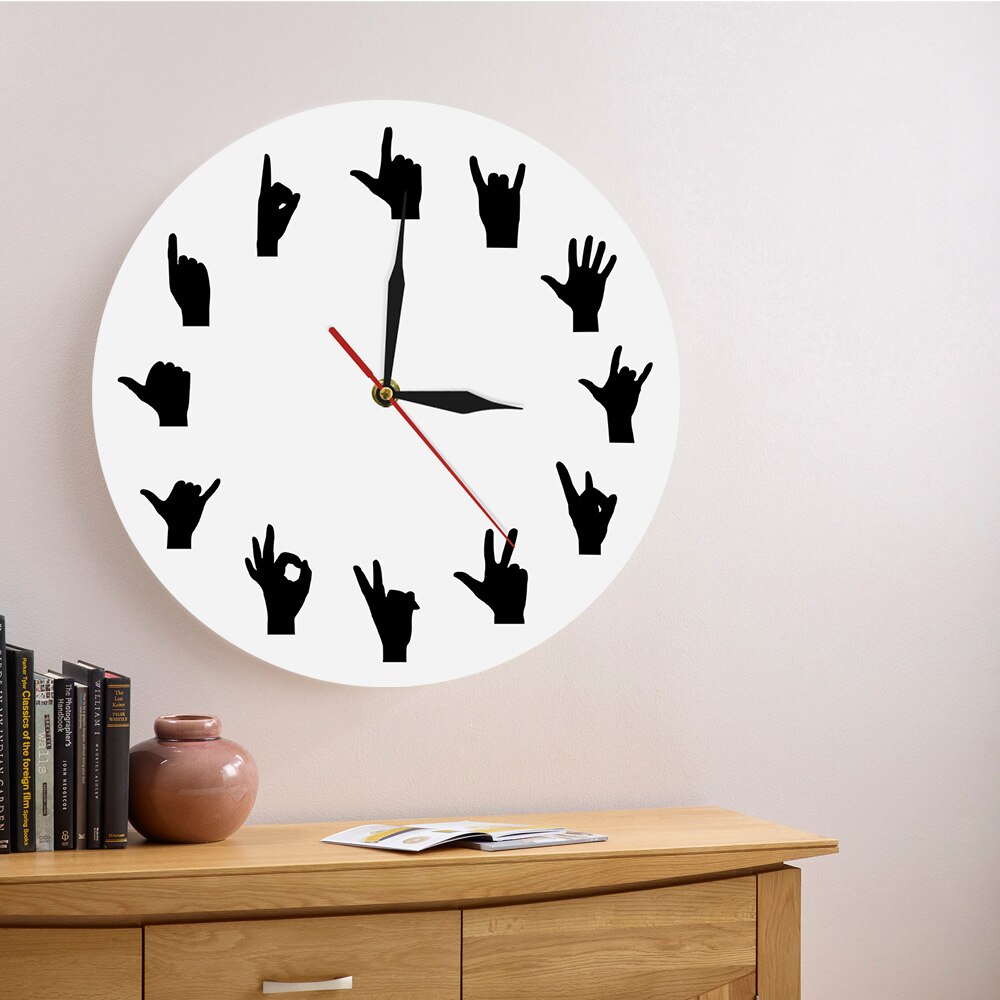 

Hand Showing Symbols - Frameless Acrylic Wall Clock, 501 Original