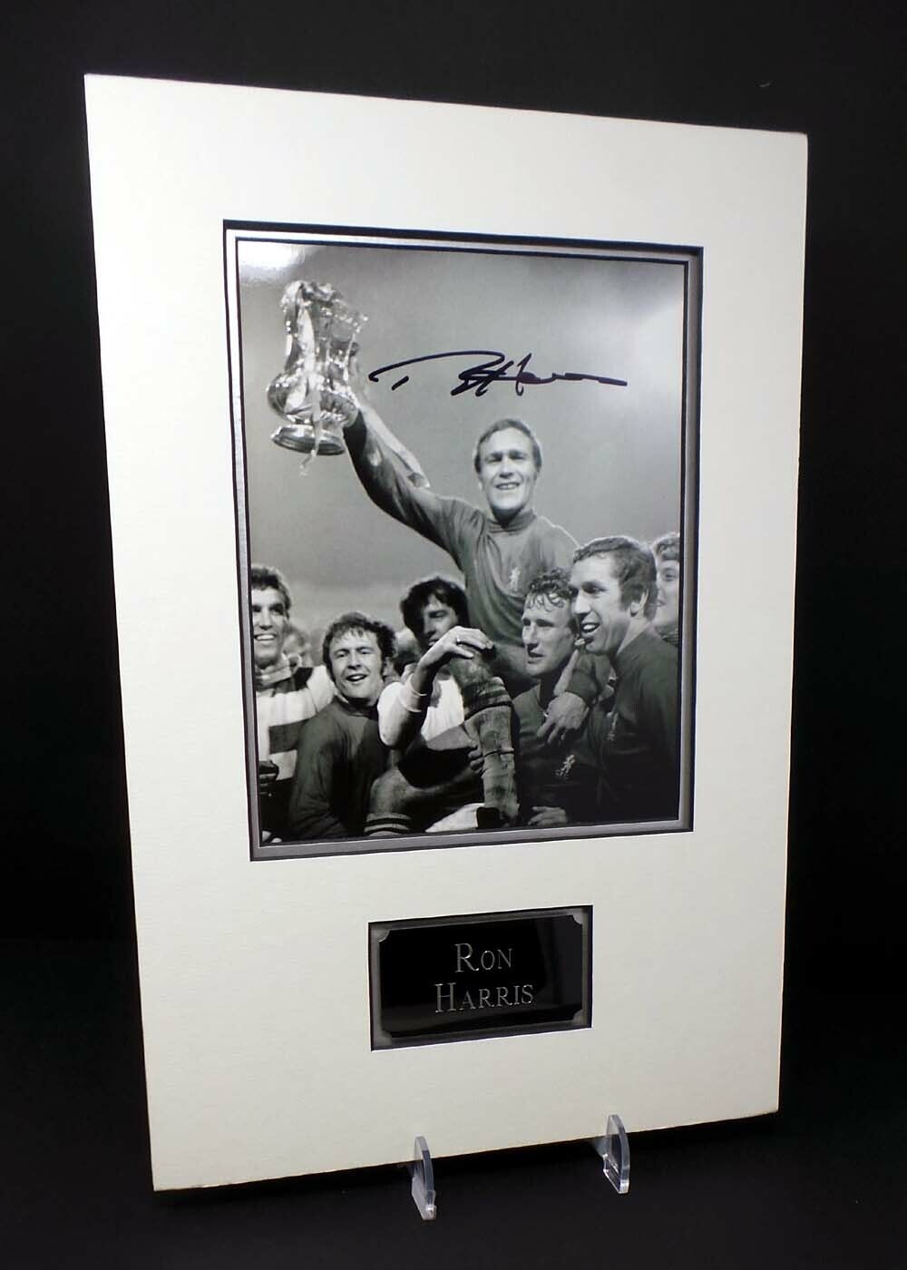 Ron Chopper HARRIS Signed & Mounted 10x8 Chelsea FC Football Photo Poster painting AFTAL RD COA