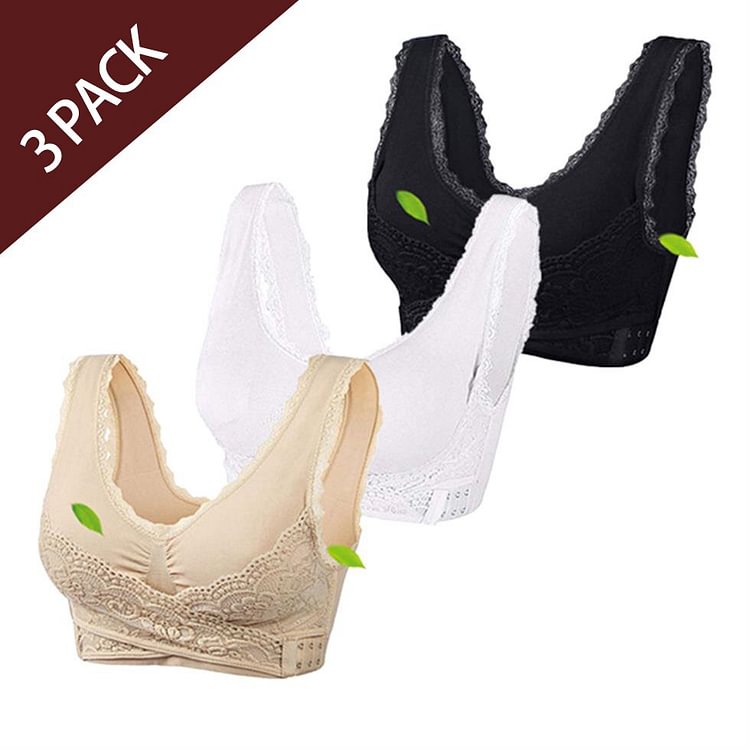 Criss Cross Bra - Front Cross Side Buckle Wireless Lace Bra