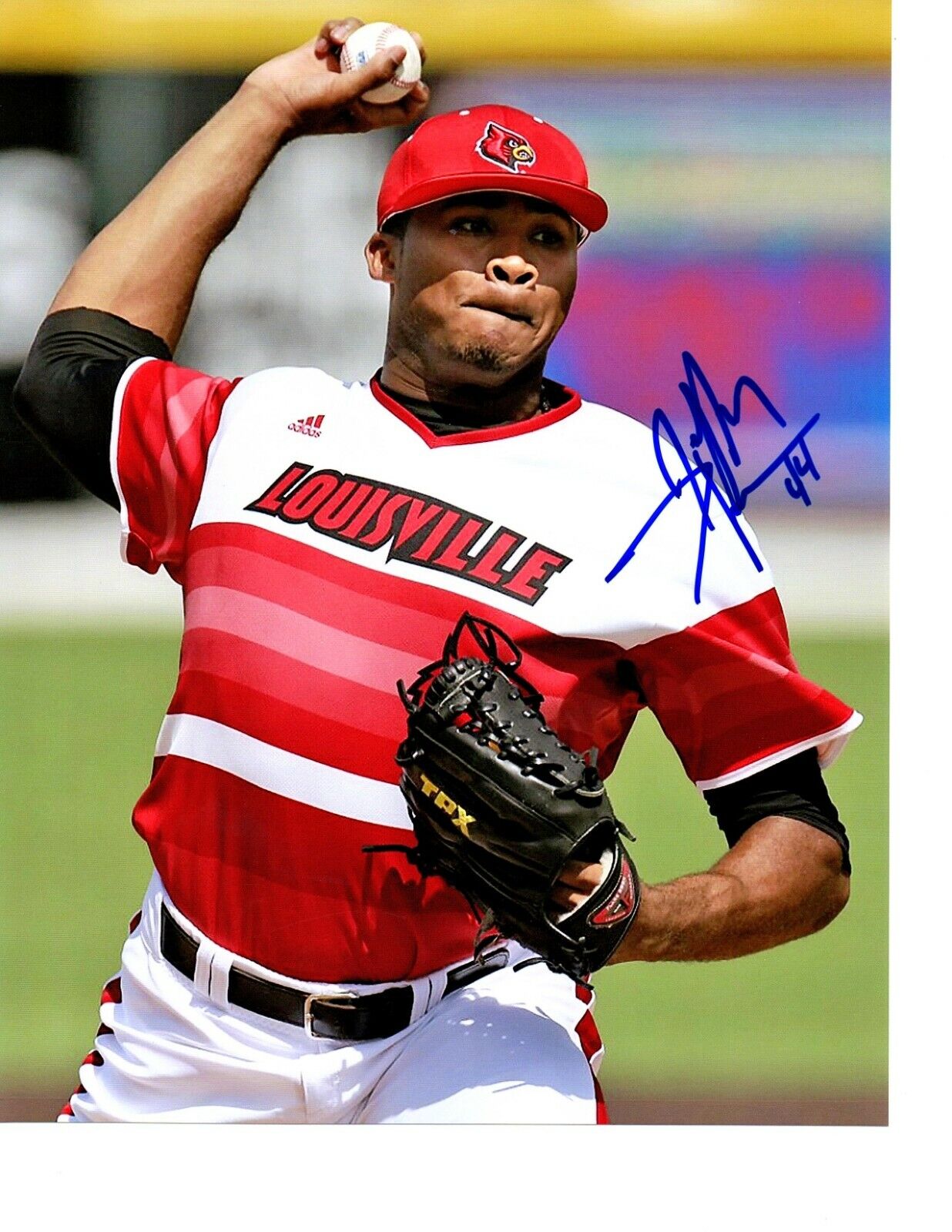 Jeff Thompson Detroit Tigers signed auto 8x10 Louisville College World Series c