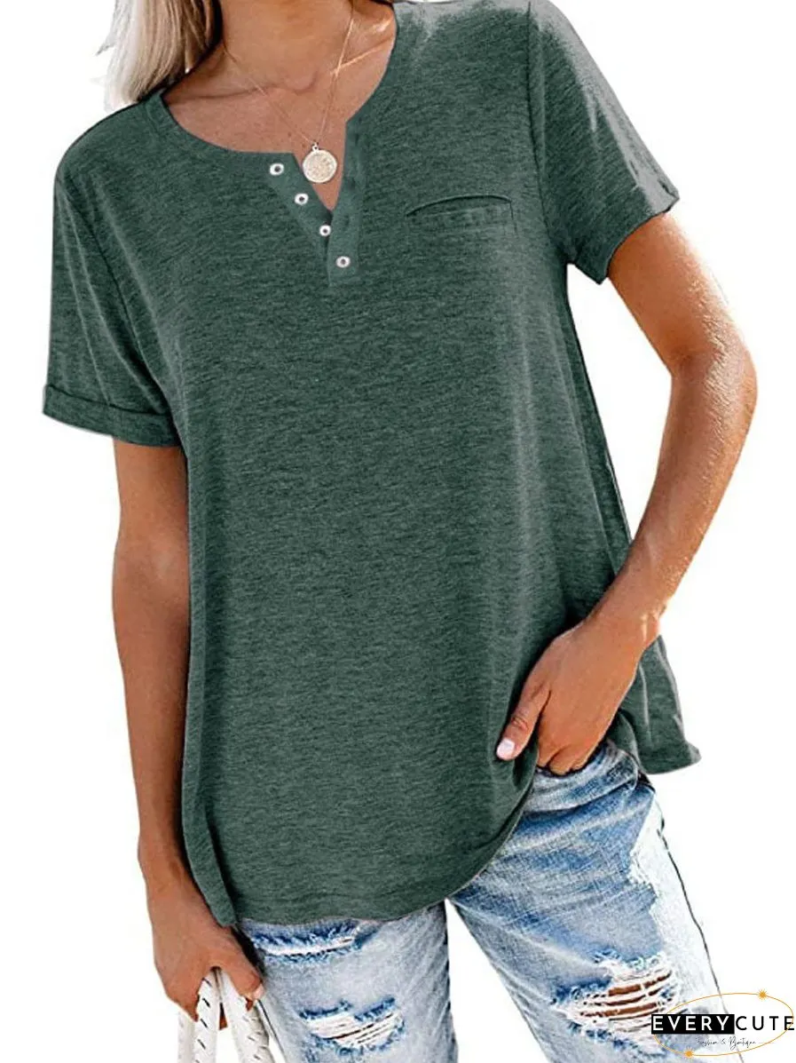 Women's Basic Henley T-Shirt