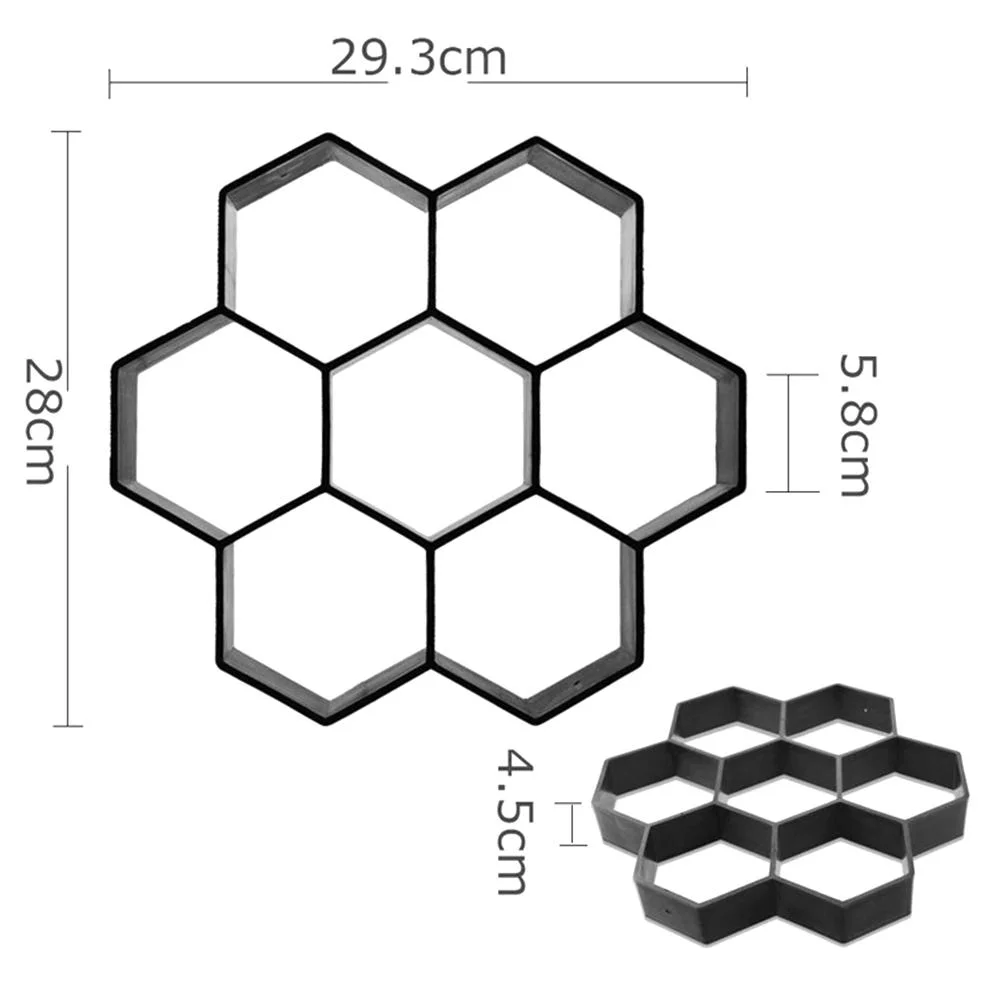 Garden Walk Pavement Mold DIY Manually Paving Concrete Molds (Hexagon)