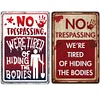 2pcs - No Trespassing Warning Vintage Metal Signs(12*16Inch) - Warning