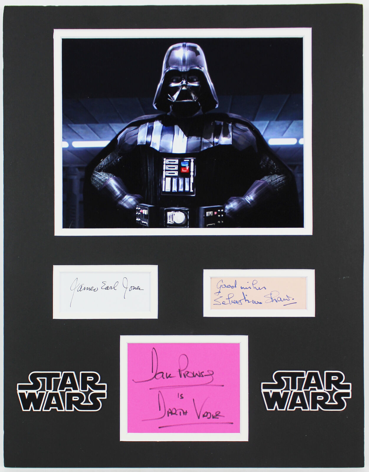 Star Wars Darth Vader (3) Jones, Prowse & Shaw Signed Matted Cut Display BAS