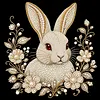 DIY Pearl Painting Rabbit for Home Wall Decor with Frame(30x30cm)
