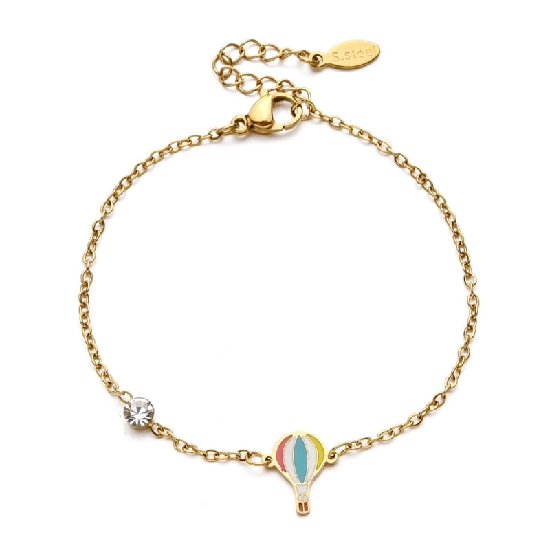 Basic Minimalist Classic Style Letter Hot Air Balloon Heart Shape 304 Stainless Steel Bracelets In Bulk