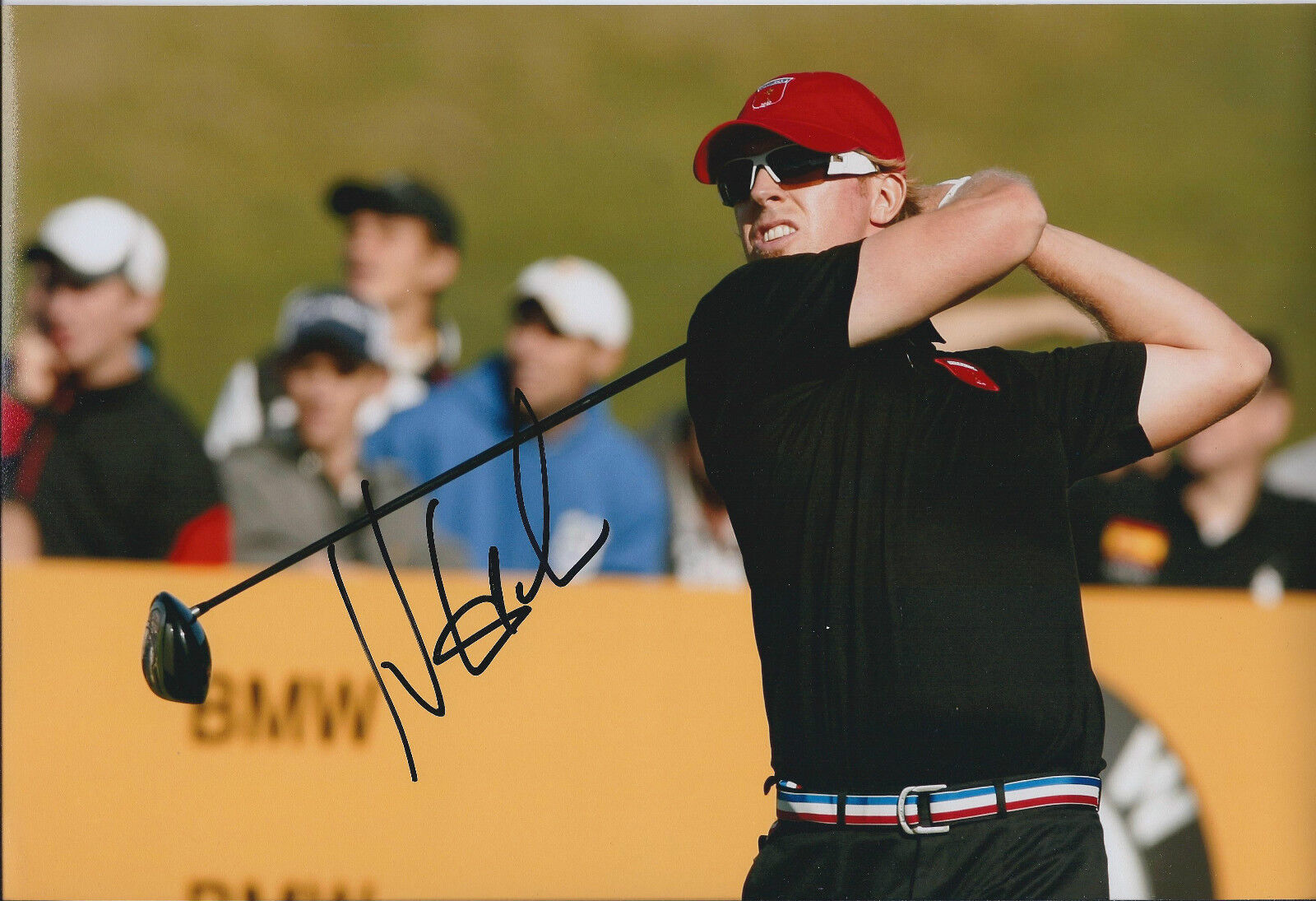 Hunter MAHAN SIGNED Autograph 12x8 Photo Poster painting AFTAL COA Ryder Cup Team USA GOLF