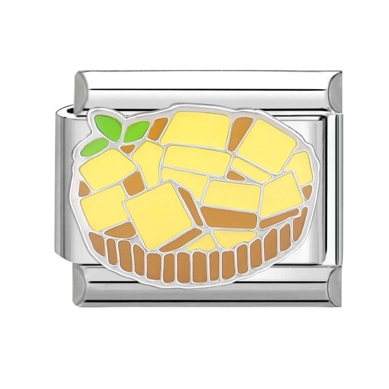 Charms Module Handmade Cartoon Pink And Blue Creative Retro Italian Stitching Wristband Bracelet Accessories