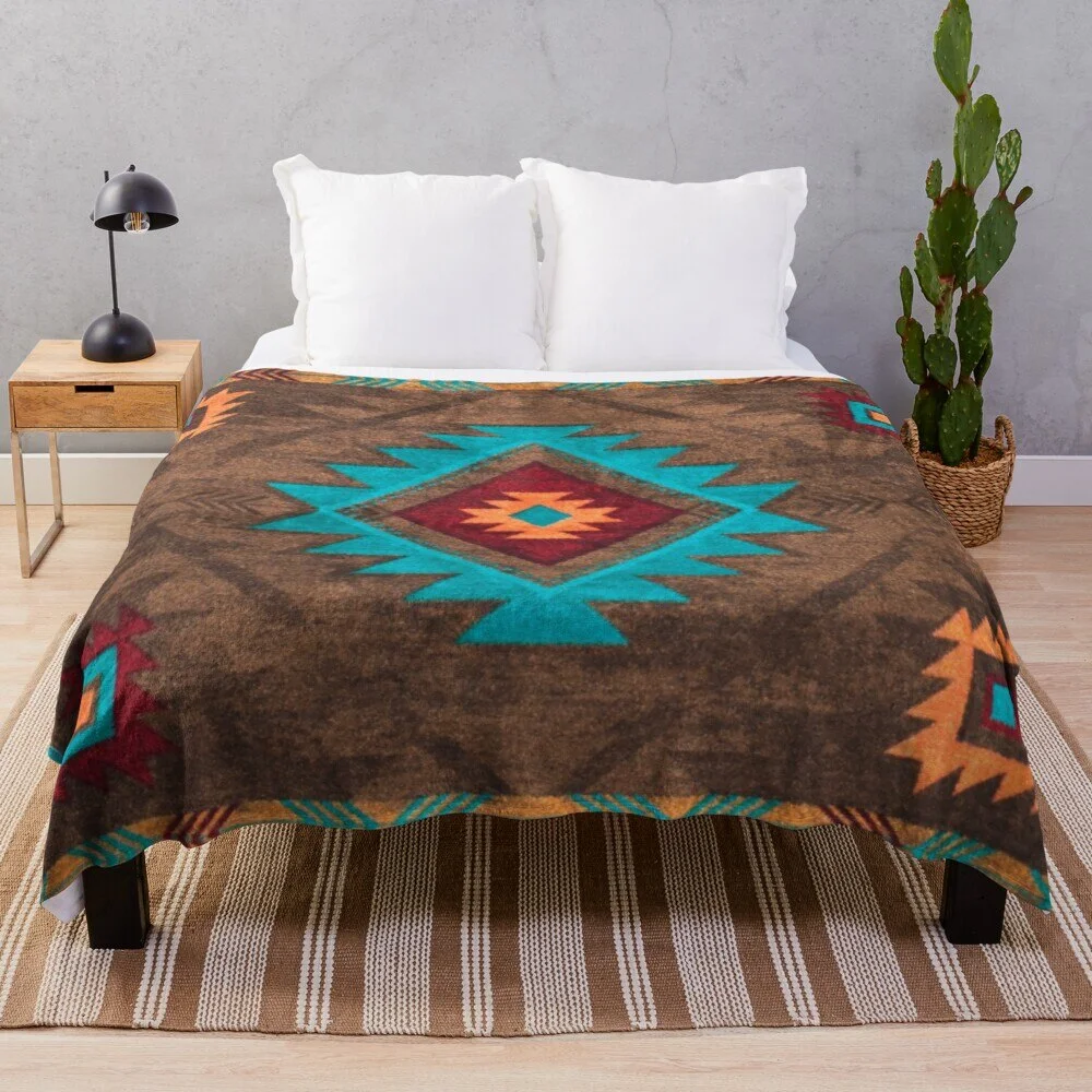 Athvotar Navajo Pattern Throw Blanket, Fleece Blanket Super Soft Cozy Lightweight Comfort Warm for Sofa Bed Couch Queen King Size