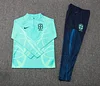 2022 Brazil Half-Pull Training Suit Light Green Football Shirt 1:1 Thai Quality Set