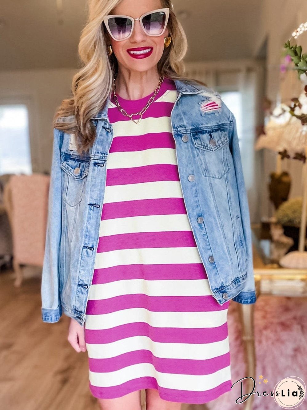 Cute Striped Mini Dress