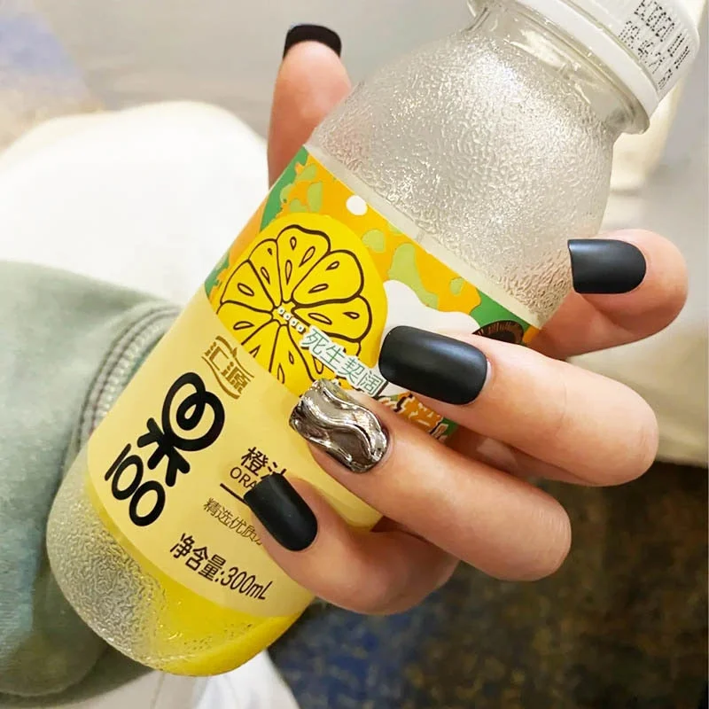 24PCS Matte Pink False Nail Patches Girl Korean Women Manicure Beauty Tool Pure Color Short Square Fake Nails DIY Decoration-Nail Inspo