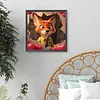 Cartoon Nick Wilde Smiling Tear-Out Full DIY 5D Round Drill Diamond Paintings Picture Arts Craft for Adults/Beginners Gift Idea Home Wall Decor Diamond Crystal Rhinestones Painting Kits 11.7x11.7In