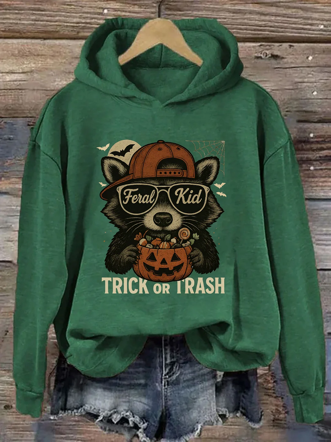 Feral Raccoon Kid Halloween Hoodie
