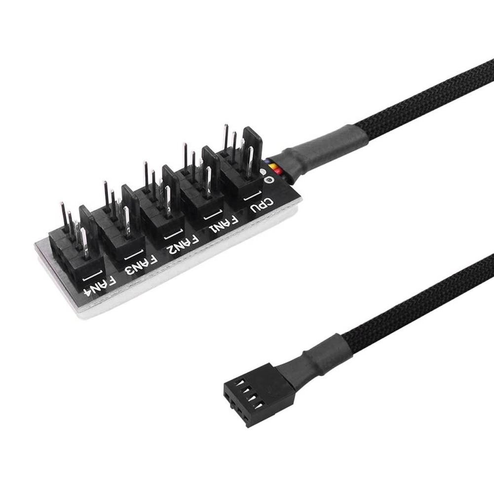 

1 to 5 4-Pin PWM CPU Cooler Fan PC Case Cooling Fan Sleeved Power Cable Hub, 501 Original