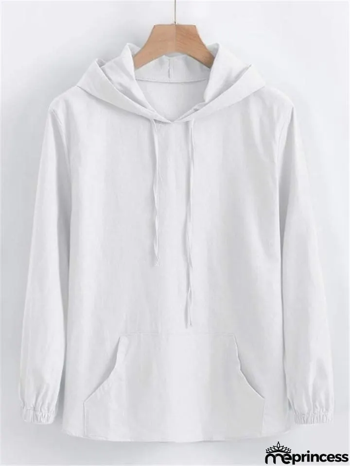 Casual Cotton Linen Long&nbsp;Sleeve Mens Lightweight Hoodie