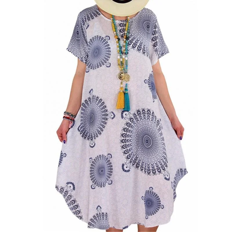 Irregular Dot Print Women's Short Sleeve Dress