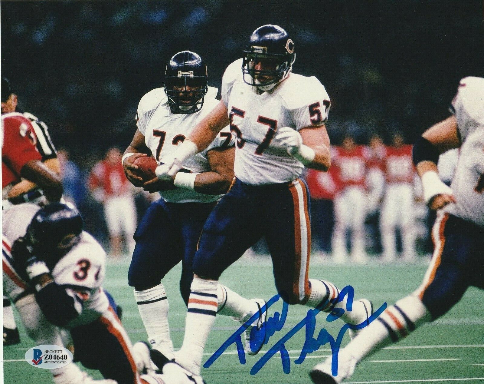 TOM THAYER Signed Chicago BEARS 8x10 Photo Poster painting w/ Beckett COA