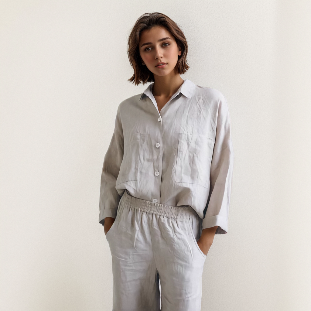 Chemise surdimensionnée 100 % lin européen- SOIE PLUS