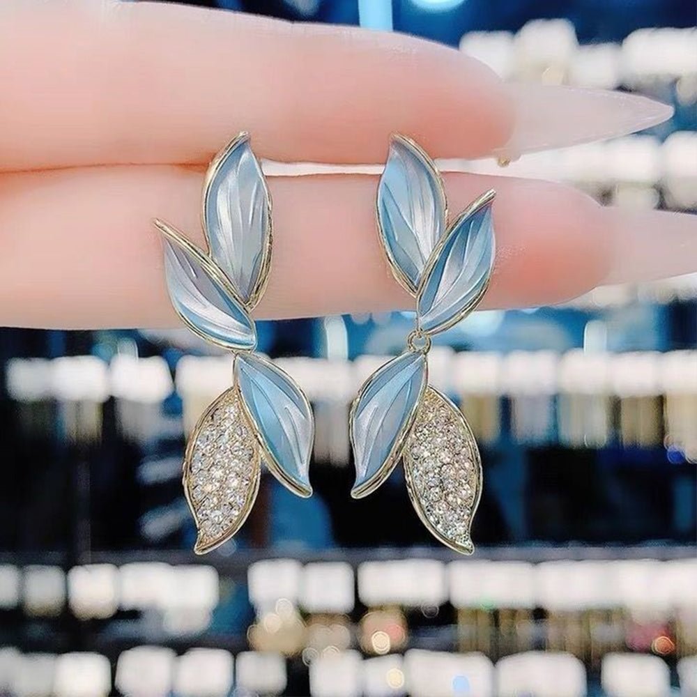 Shecustoms™ Shiny Zircon Leaf Earrings