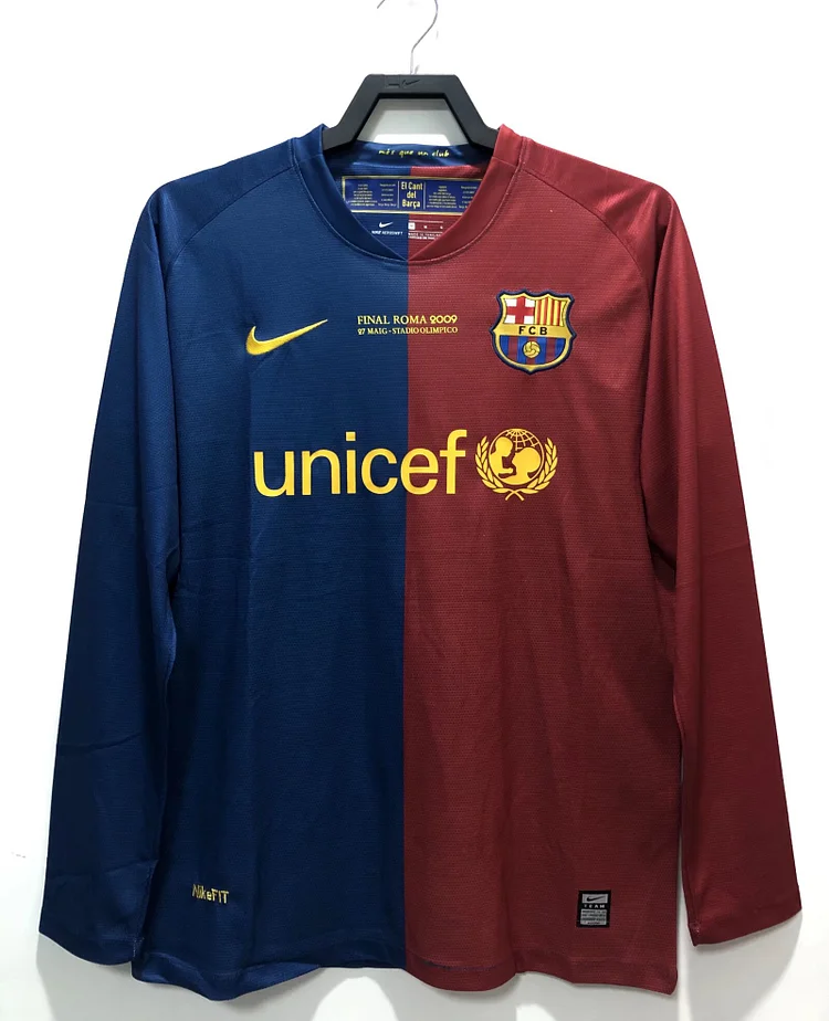 2008/09 Barcelona Home Long Sleeve Jersey Champions League Edition
