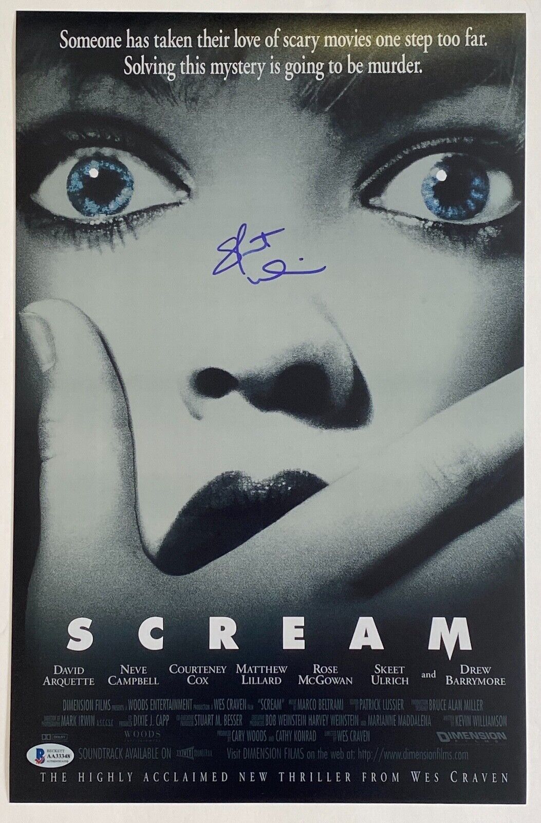 Skeet Ulrich Signed Autographed Scream 11x17 Movie Poster Photo Poster painting Beckett BAS COA