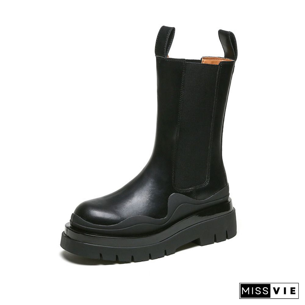 Slip-On Colorblock Platform Boots