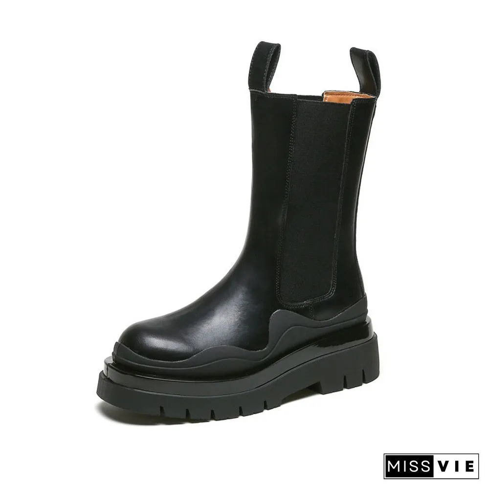 Slip-On Colorblock Platform Boots