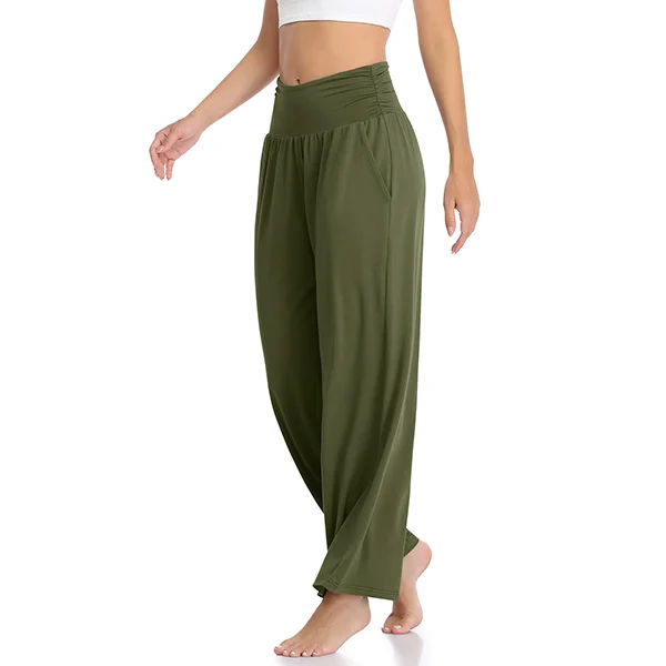 Yoga pants for women Bohemian pop up digital print loose Yoga Pants High  Waist Wide Leg lantern pants