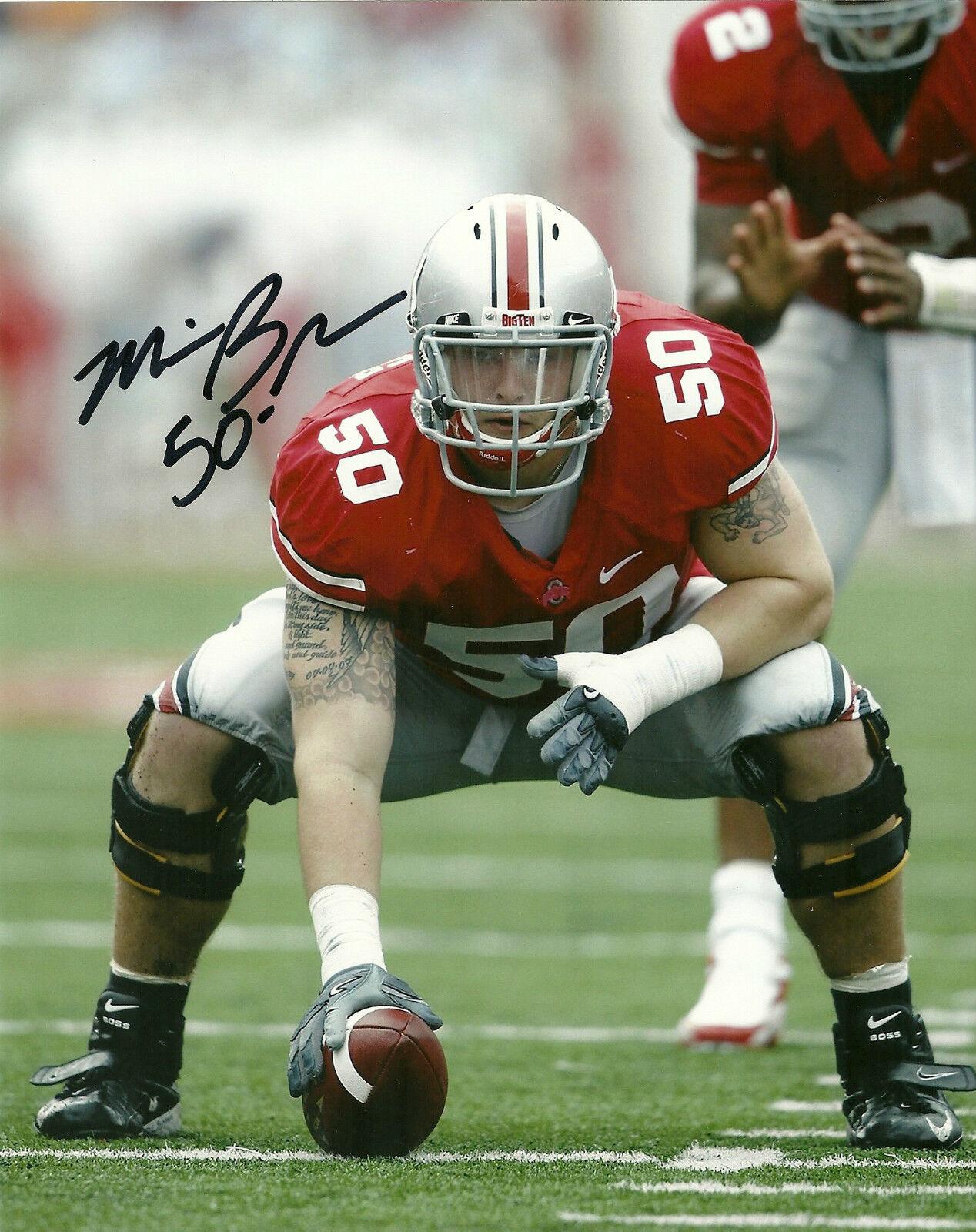 MIKE BREWSTER HAND SIGNED OHIO STATE 8X10 Photo Poster painting W/COA