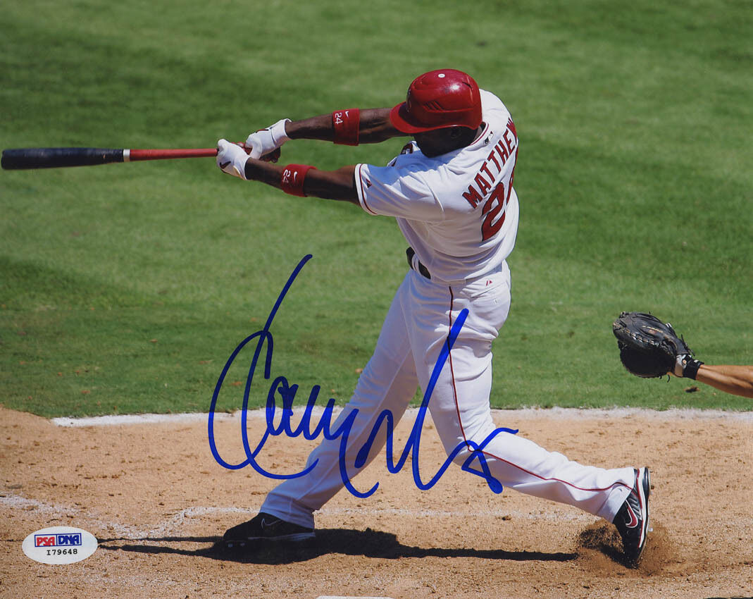 Gary Matthews Jr. SIGNED 8x10 Photo Poster painting Los Angeles Angels PSA/DNA AUTOGRAPHED