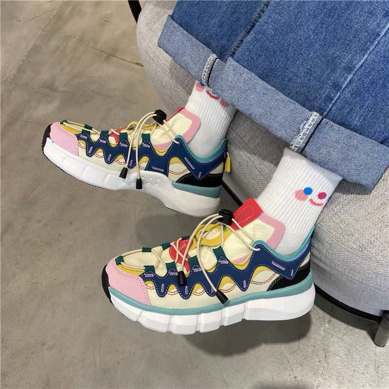 Summer Colorful Women Shoes 2021 Brand Fashion Show Women's Platform Sneakers Street Style Youth Chunky Sneakers Plus Size 41 42