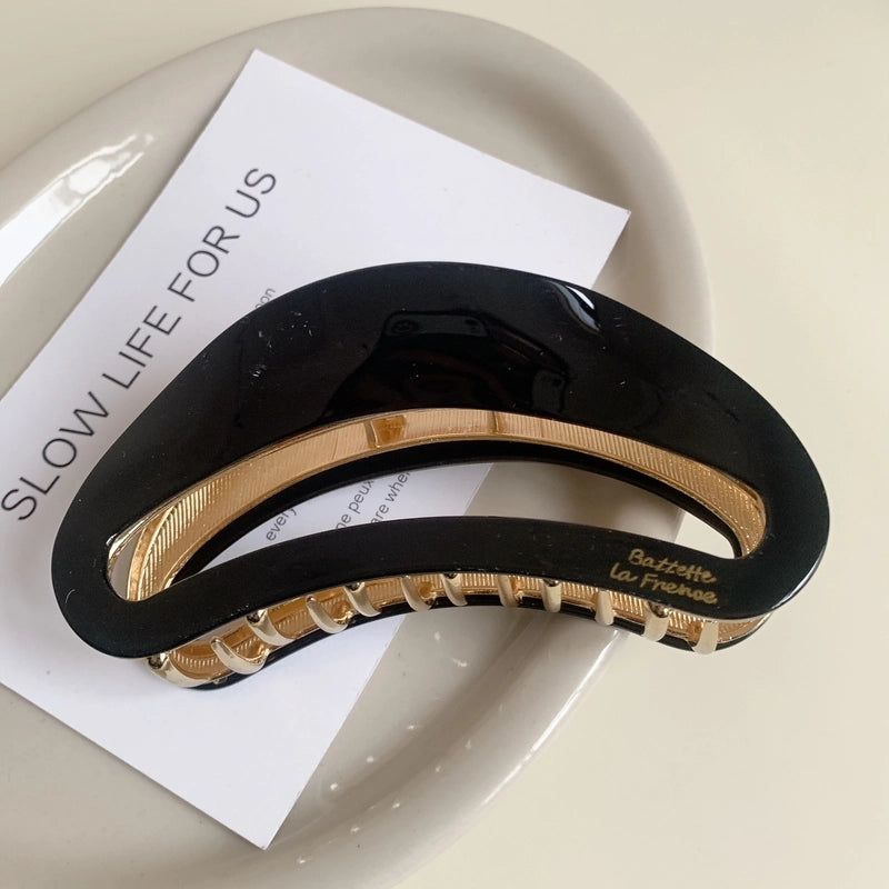 Elegant Minimalist Women’s Color Block Moon Acetic Acid Sheets Hair Claws