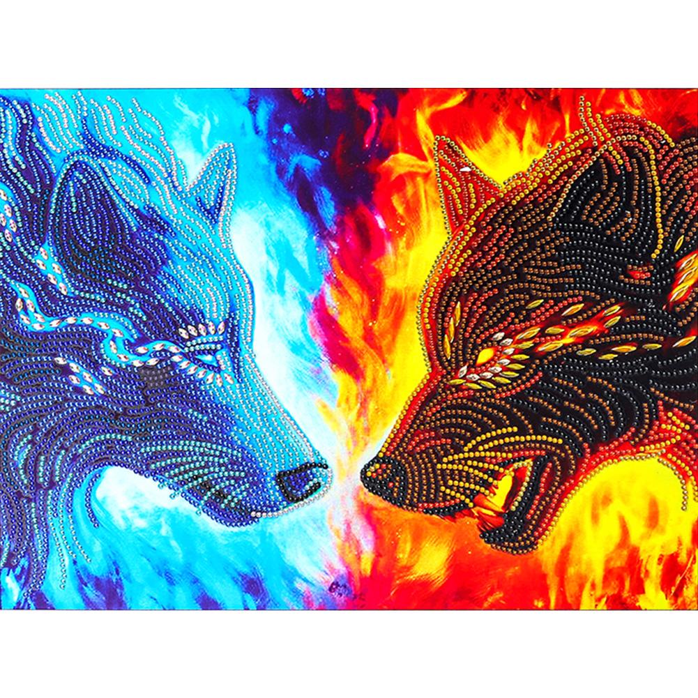 

38*48CM - Special Shaped Diamond Painting - Wolf, 501 Original