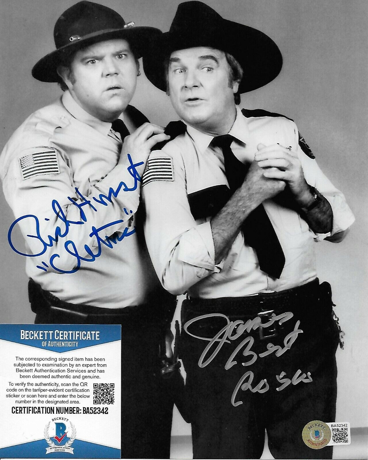 James Best/Rick Hurst Dukes Original Autographed 8X10 Photo Poster painting w/Beckett COA