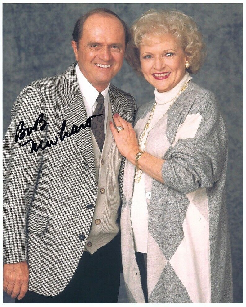 BOB NEWHART signed BETTY WHITE color 8x10 w/ coa PORTRAIT OF 2 COMEDY LEGENDS