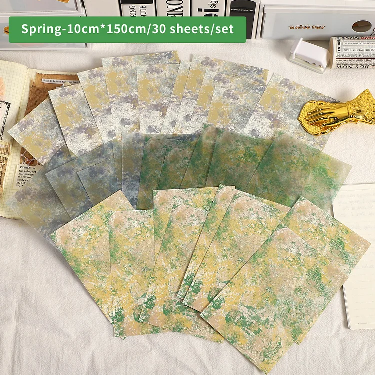 Journalsay 30 Sheets Vintage Art Colorful Material Paper DIY Journal Decoration Scrapbooking Memo Pad Notes Paper