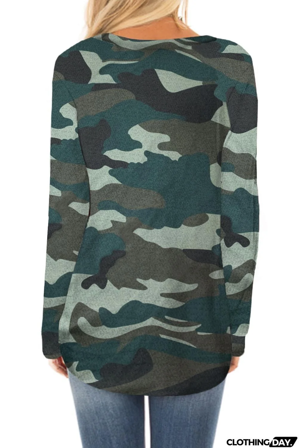 Stand For Something Camo Knit Top