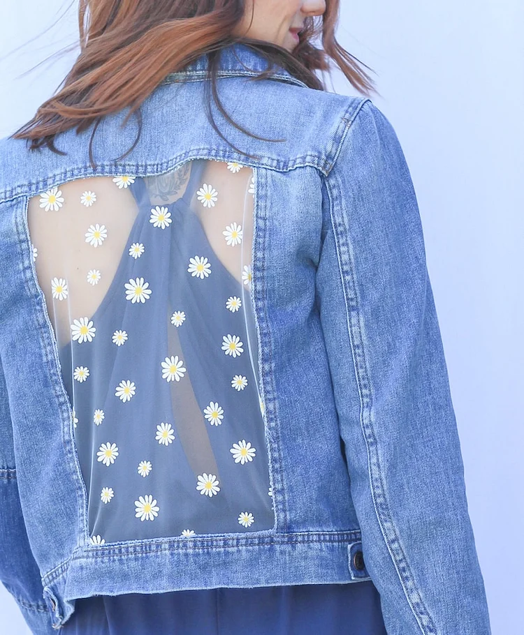 2XL Create your own unique denim and lace jacket