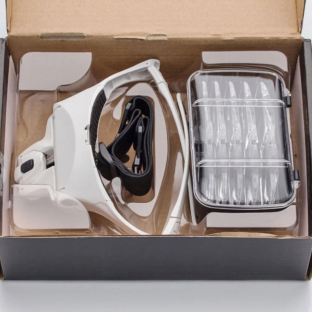 Magnifying Glasses Loupe Headband Magnifier with LED Light Jeweler Tools