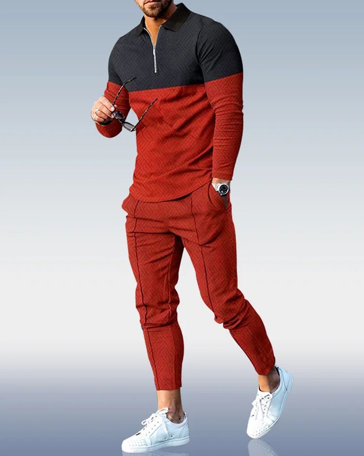 Men's Casual Personality Polo Suit 120