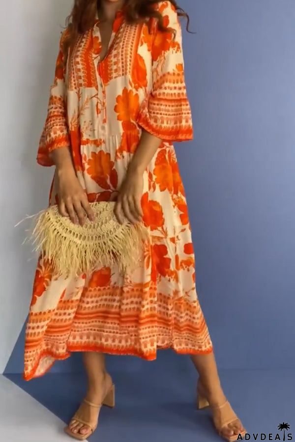 Women's Graphic Print Midi Dress