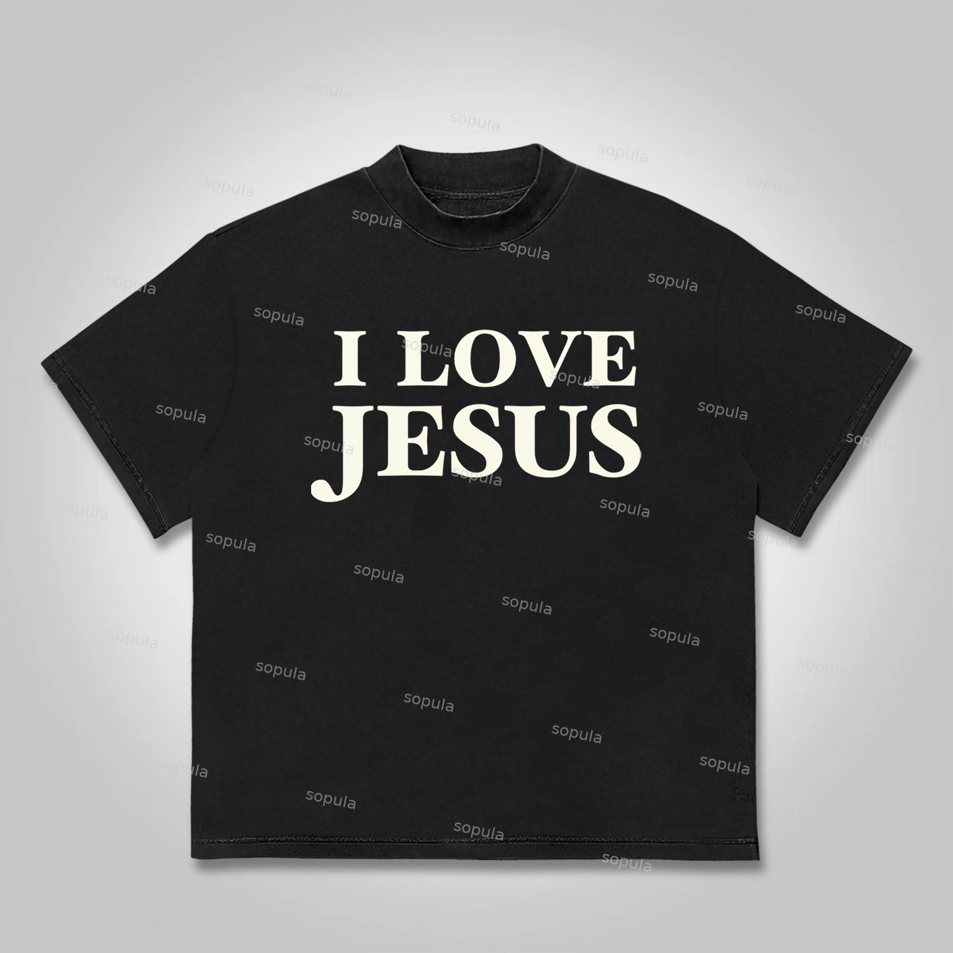 Sopula I Love Jesus. Jesus Loves The Worl Graphics Cotton T-shirt