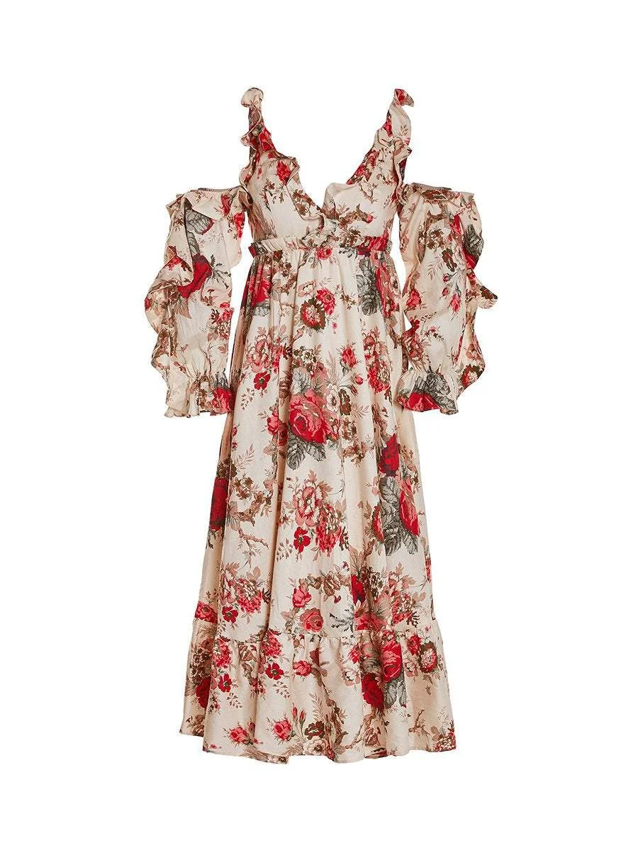 Floral dress with ruffles